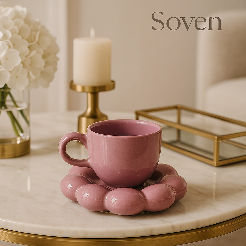 Cloud Sip Cup & Saucer - Sunflower Set (Set of 3)
