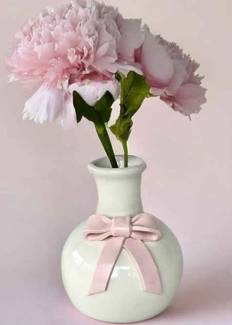 Decorative Bow Vase - Pink