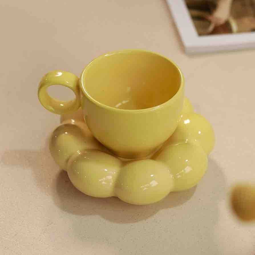 Cloud Sip Cup & Saucer - Sunflower Set (Yellow)