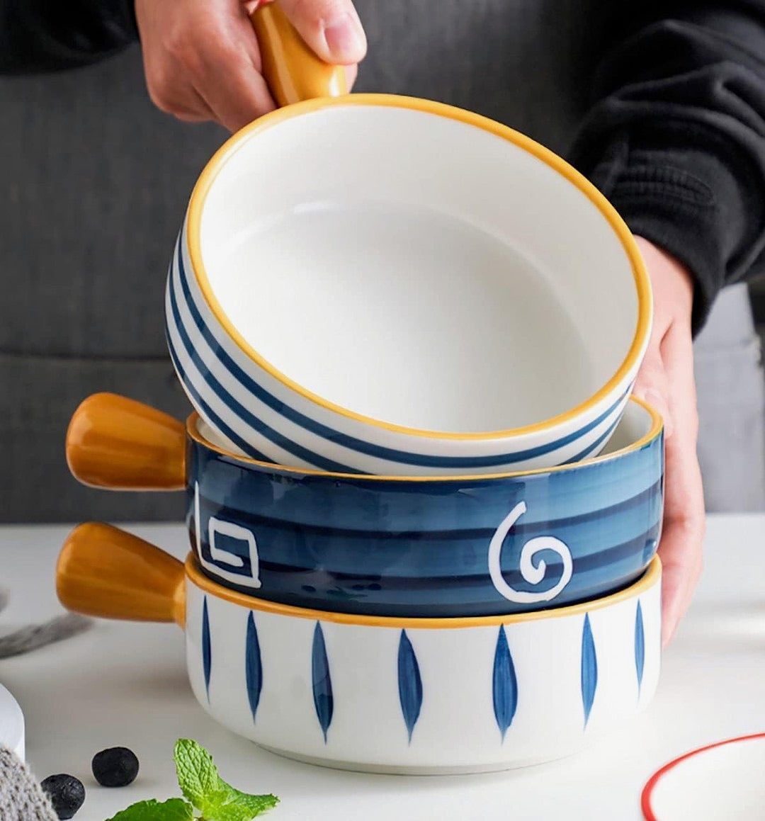 Indigo Handle bowl