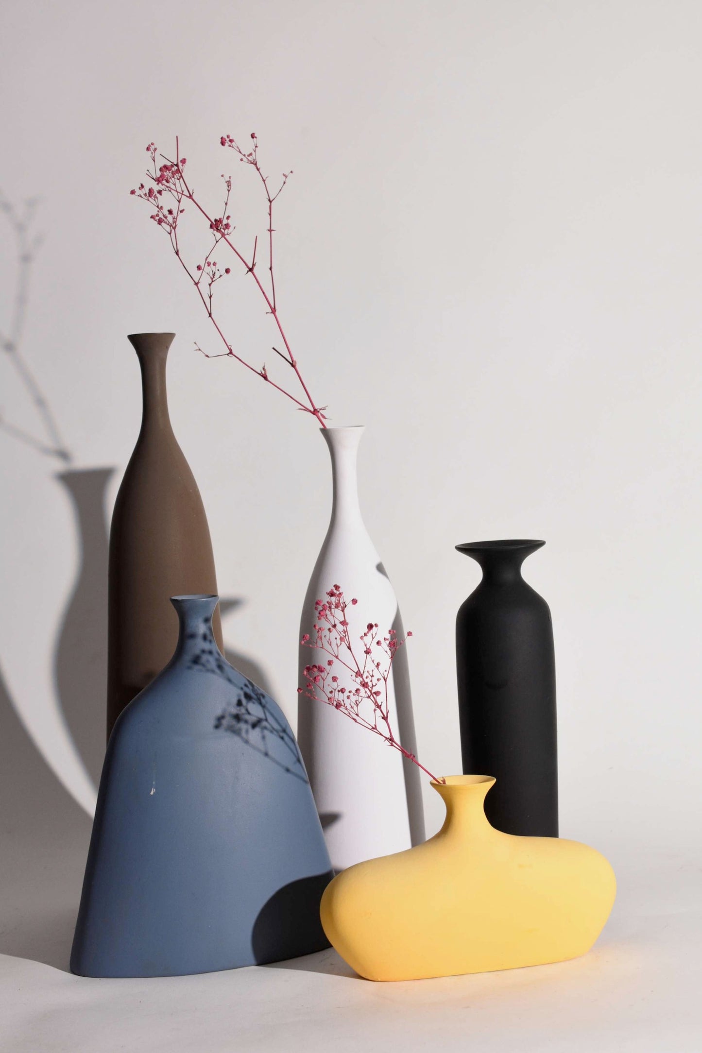 Premium Ristic Matte Finish Vases ( Set of 5)
