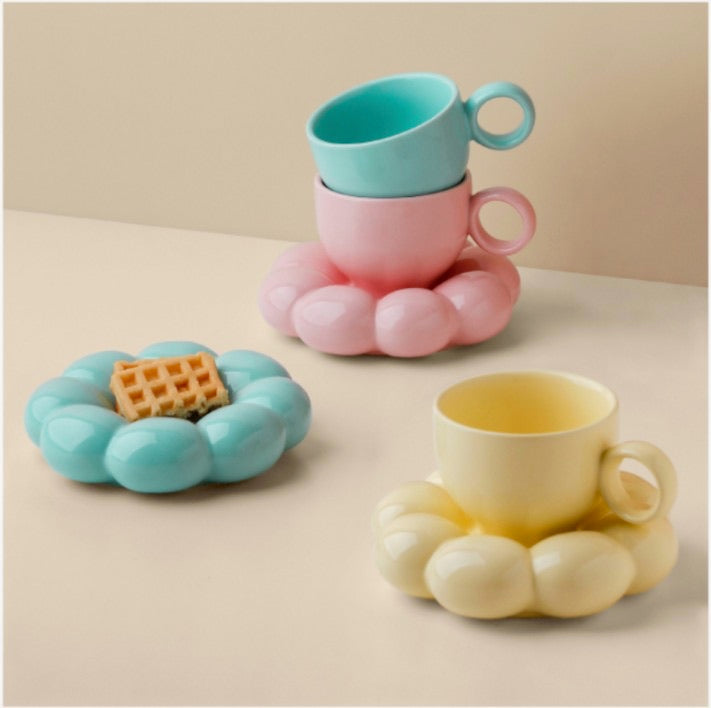 Cloud Sip Cup & Saucer - Sunflower Set (Yellow)