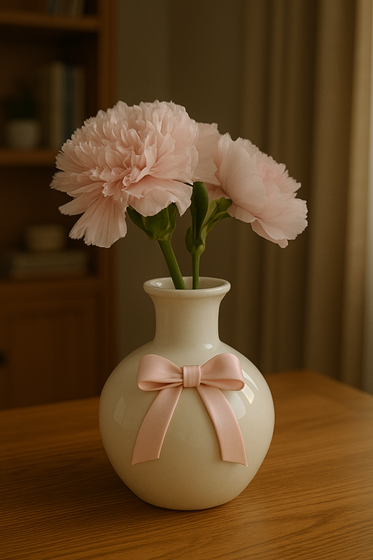 Decorative Bow Vase - Pink