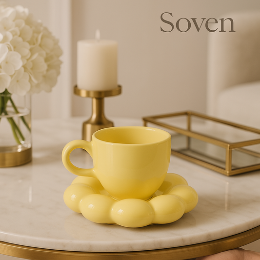 Cloud Sip Cup & Saucer - Sunflower Set (Yellow)