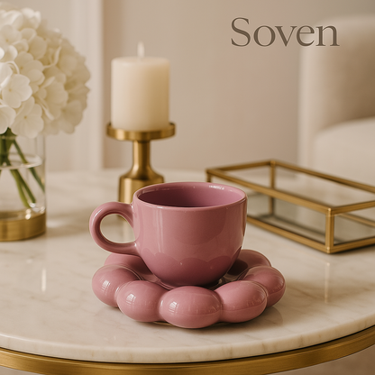 Cloud Sip Cup & Saucer - Sunflower Set (Set of 3)