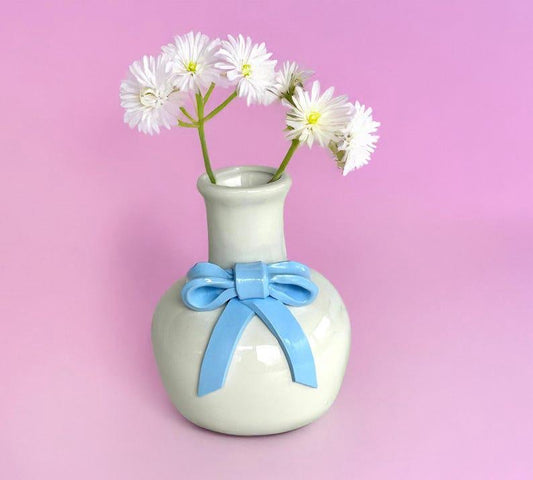 Decorative Bow Vase - Blue