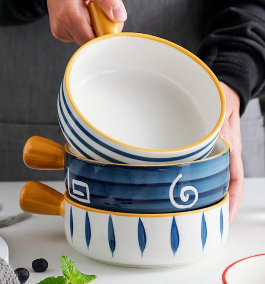 Indigo Handle bowl