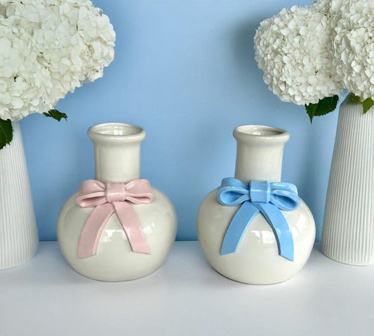 Decorative Bow Vase - Blue